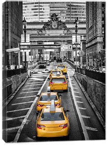 Панно с изображением города Design Studio 3D 5D 1 модуль Такси Нью-Йорка. Арт 2