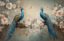 3D обои с рисунком птицы Design Studio 3D Chinoiserie birds AG-CB-014