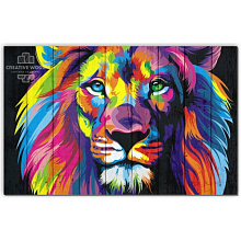 Панно с изображением животных Creative Wood Векторная графика Векторная графика - Цветной лев