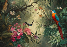 3D обои с рисунком птицы Design Studio 3D Chinoiserie birds AG-CB-009